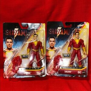 Set of 2 Identical DC Shazam Figures in Red and Yellow